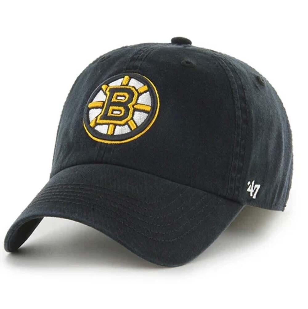 Boston Bruins 47 Brand MVP Black Adjustable Dad Hat - Authentic NHL Cap New